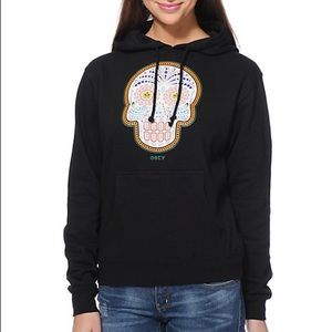 Obey colorful skull pullover hoodie